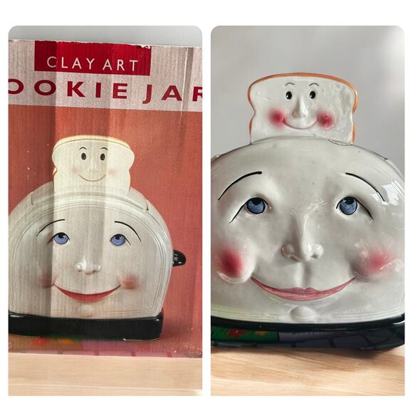 Vintage Clay Art Toaster Character Cookie Jar RARE 1994 (in Original Box!) - Picture 1 of 9